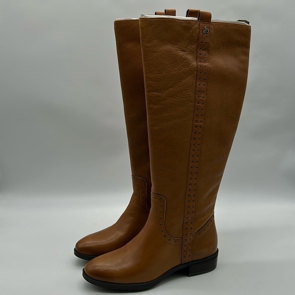 1277- Sam Edelman Prina2 Whiskey Lea Leather Boots Size 6 Wide Calf NWT - Picture 3 of 14